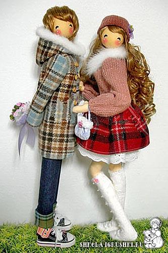 Куклы-тряпиенс девочка и мальчик