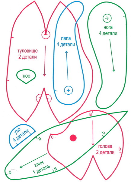 выкройка мишки Тедди