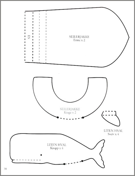 Схема кита из книги Тони Финнангер "Tildas sommerliv"