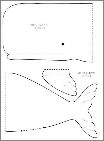 Схема хвоста и плавников кита из книги Тони Финнангер "Tildas sommerli
