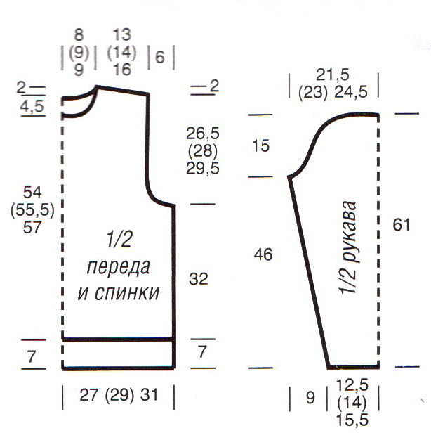 Полувер с косами